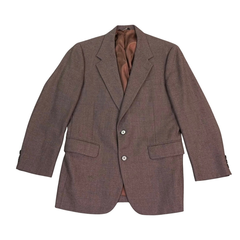 VTG Bottany 500 Wool Blazer Mens 35 Brown Tailored Union Label USA Two Button